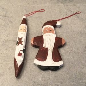 Wooden Santa Christmas ornaments